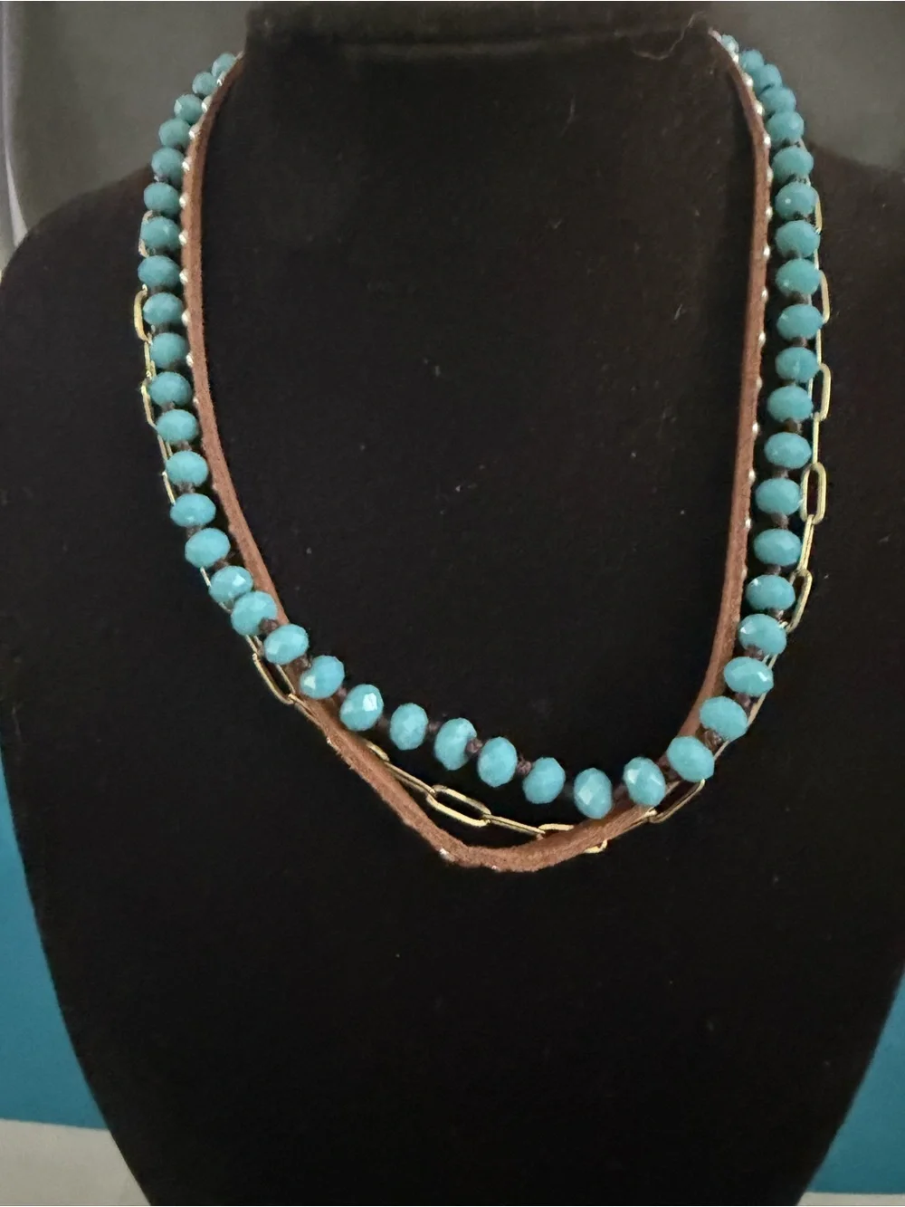 Turquoise Bead Layered Necklace - Women Jewelry